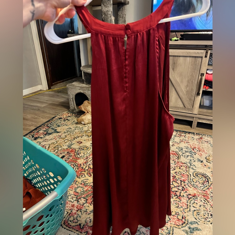 Maroon Silk Tank Top